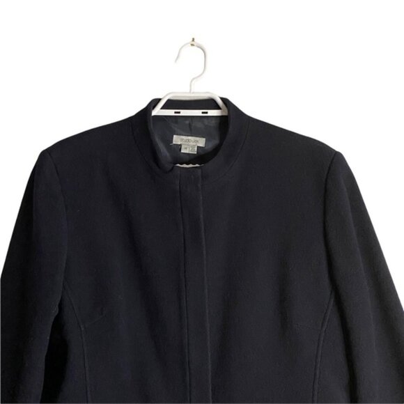 Studio Jax Women’s Navy Wool Blend Coat - Picture 6 of 8